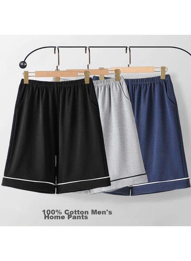 LANG SHA Langsha Men's Sleep Shorts, Five-point Length, Pure Cotton, Thin Summer Style, 10a Antibacterial, Loose-fitting, Breathable, Wide-leg, Outdoor Shorts, Home Loungewear - Image 4