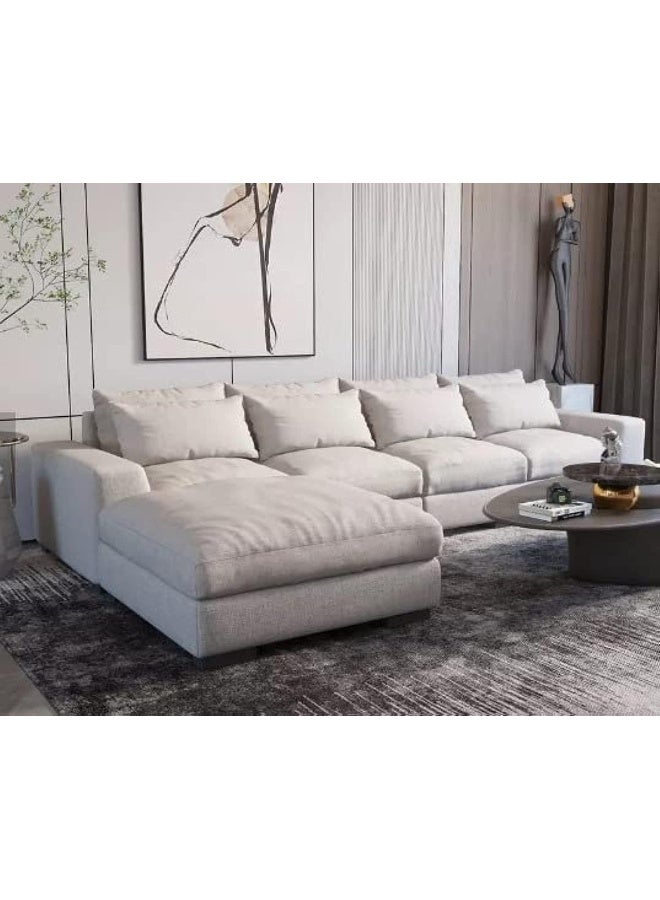 Comfynest أريكة إيطالية على شكل L بتصميم حديث لتحديث غرفة المعيشة - Image 1