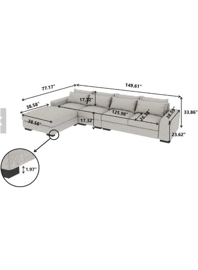 Comfynest أريكة إيطالية على شكل L بتصميم حديث لتحديث غرفة المعيشة - Image 5