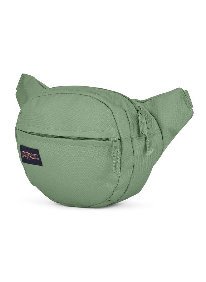 JanSport Fifth Avenue Fanny Pack Crossbody Bag - Stylish, Durable Waist Bag with Adjustable Belt, Main Zippered Pocket, Quick Stash Pocket - Loden Frost - Image 2