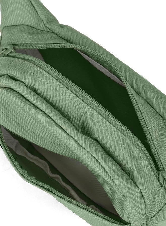 JanSport Fifth Avenue Fanny Pack Crossbody Bag - Stylish, Durable Waist Bag with Adjustable Belt, Main Zippered Pocket, Quick Stash Pocket - Loden Frost - Image 4