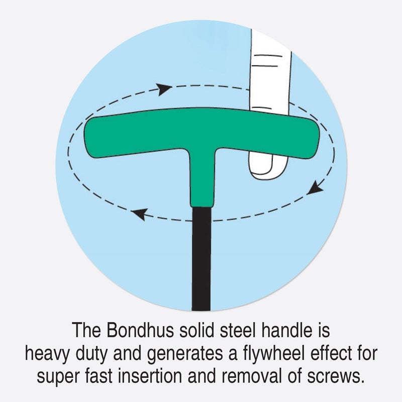 Bondhus مجموعة مفاتيح سداسية T-HANDLE من بوندوس 10 قطع - Image 3