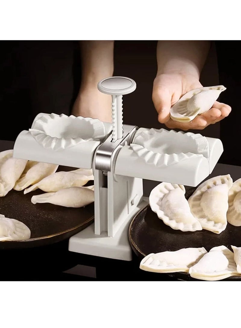 DubaiGallery Automatic Dumpling Maker,Household Double Head Dumpling Press Machine Mould, Safe Healthy Stainless Steel Kitchen Tool for Dumpling Making, Wrap Two at A Time - Image 4