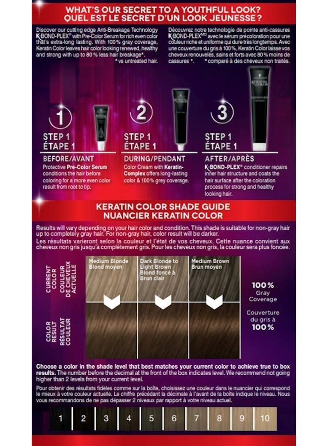 Schwarzkopf Keratin Color Permanent Hair Color Cream, 6.0 Delicate Praline - Image 2