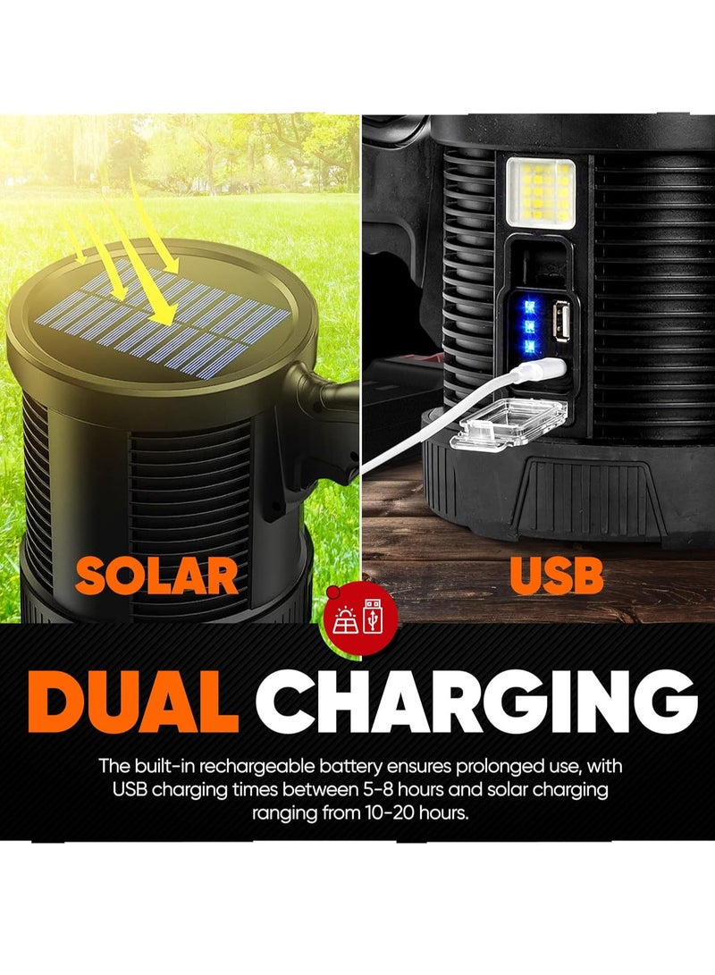 Spot Light, Durable Rechargeable Ultrabright Flashlight, Dual Charging High Intensity Flood Light, Lightweight And Portable Torch For Indoor Outdoor, (1pc, Black) - Image 2