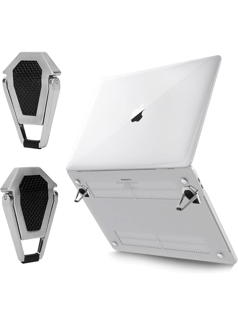 Salab Portable Invisible Laptop Riser Stand | Mini Aluminum Cooling Pad, Lightweight Laptop Desk Stand for MacBook & Other Laptops (Silver) - Image 1