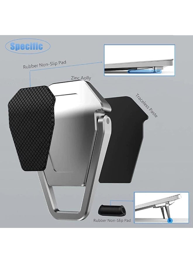 Salab Portable Invisible Laptop Riser Stand | Mini Aluminum Cooling Pad, Lightweight Laptop Desk Stand for MacBook & Other Laptops (Silver) - Image 4
