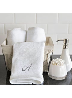 Embroidered For You (White) Luxury Monogrammed Hand Towel(50 x 80 Cm-Set of 1)100% Cotton, Highly Absorbent and Quick dry Bath Linen -600 Gsm (Silver Letter A) - pzsku/ZB7D5DF4D8D66BAEA5DF0Z/45/_/1695364533/e044e94b-cbd0-4d38-ac7b-3bfcbec90149