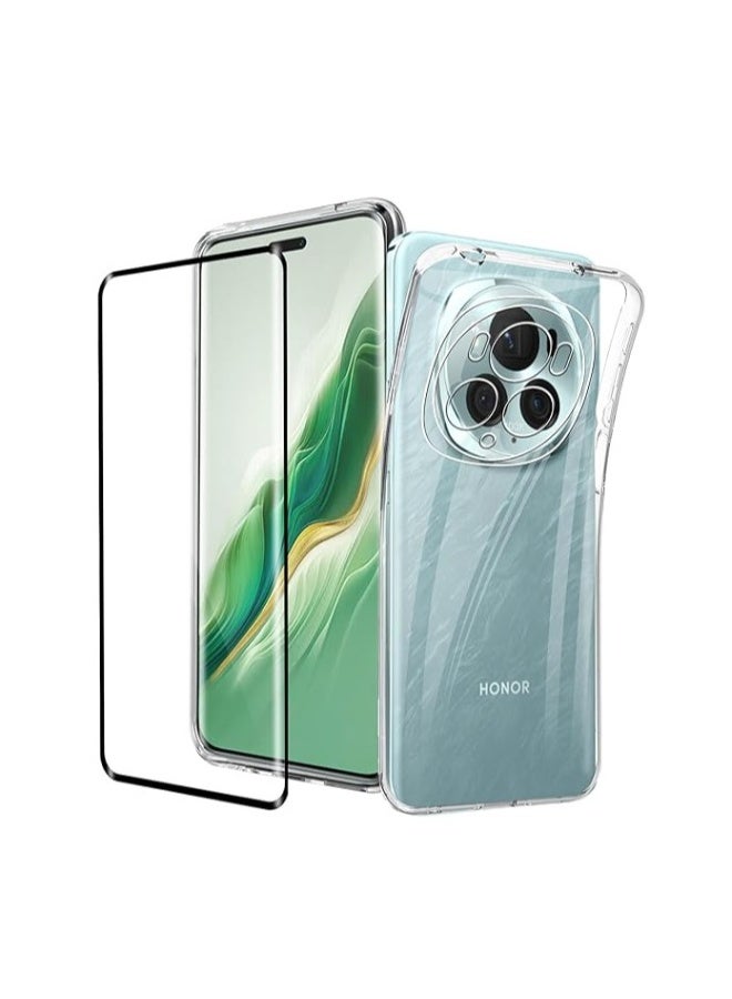 Honor Magic 6 Pro 5G + Screen Protector, Ultra-Thin Soft TPU Bumper Clear Scratch Resistant Case, Honor Magic 6 Pro Lightweight Shockproof Phone Case - Image 1