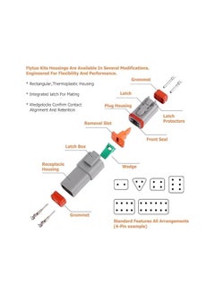 The Bros DT Connector Kit 2 3 4 6 8 12 Pin Connectors with Size 16 Stamped Contacts for Deutsch Connector, IP68 Waterproof Automotive Electrical Connectors Plug 188PSC  - Image 3