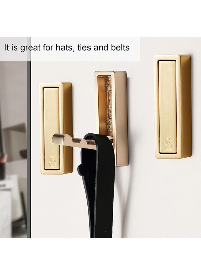 Peachjoy Foldable Gold Wall Hook, Heavy Duty Wall Hook, Folding Coat Hook for Hanging Coats, Towels, Backpacks, Bags, Brushed Gold Towel Hook for Bathroom, Closet (Gold, 4 Pieces)  - Image 5