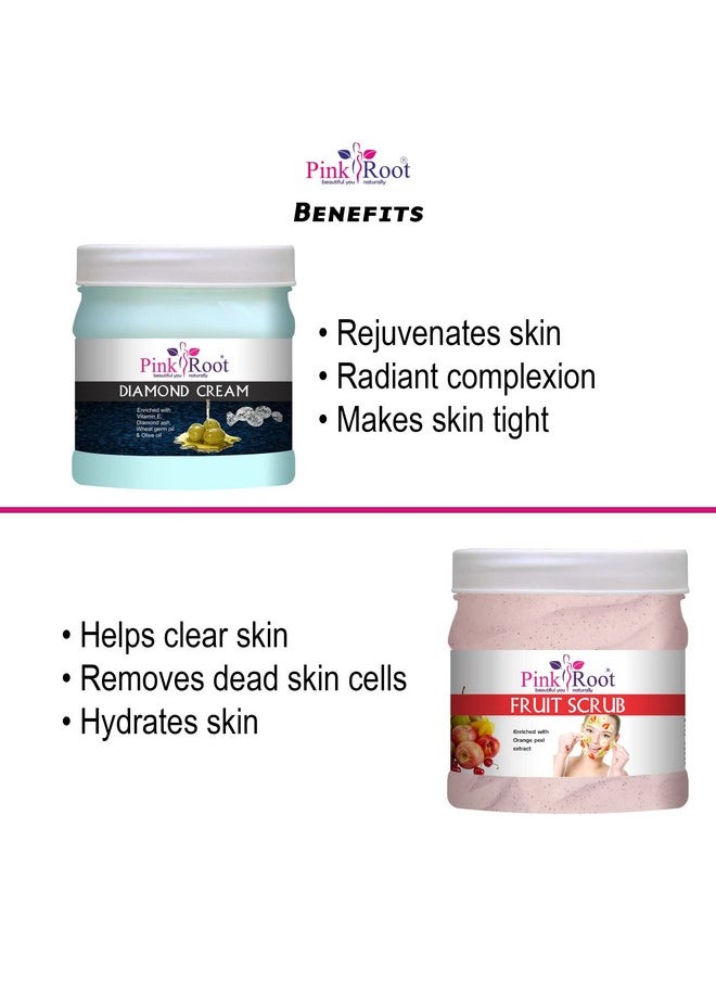 Pink Root Pink Root Diamond Cream 500gm with Fruit Scrub 500gm  - Image 5