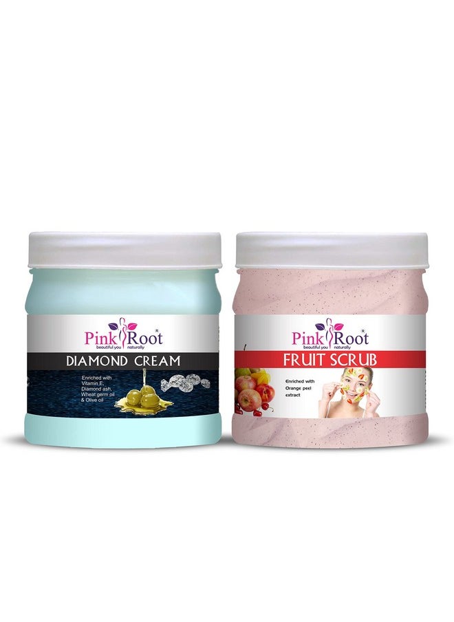 Pink Root Pink Root Diamond Cream 500gm with Fruit Scrub 500gm  - Image 1