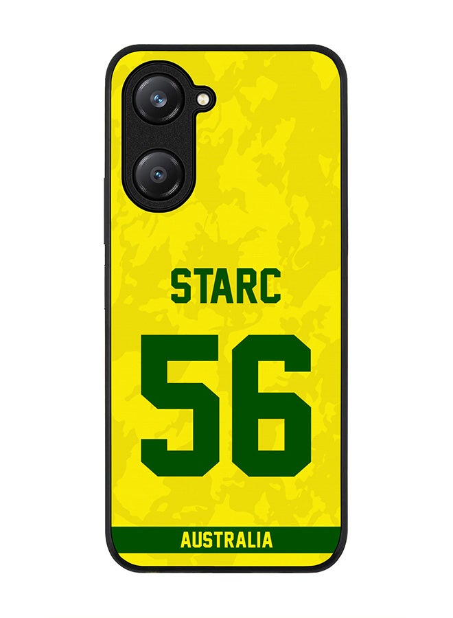 Stylizedd Rugged Black edge case for Vivo Y28s 5G / Vivo Y18 4G /Vivo Y03 4G, Slim fit Case Flexible Cover - Team Australia Mitchell Starc, Jersey No 56 - Image 1