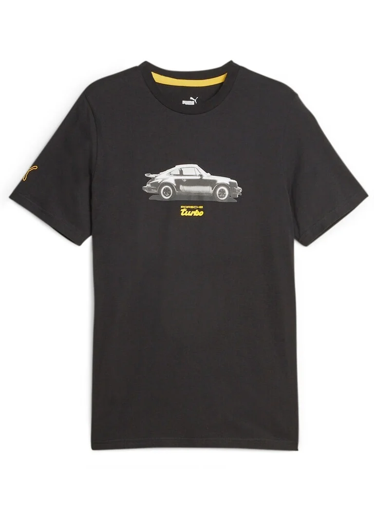 Porsche  PORSCHE Men's PL Graphic Turbo Car T-Shirt in Black for Men | Best Price UAE