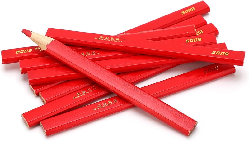 ZJchao 30pcs Carpenter Pencils Woodworking Marking Tool Builders Red Octagonal Pine Woodworking Marking Tool Carpenter Pencils Carpenters Pencils Builders Wood Marking Carpenter 170mm - Image 4