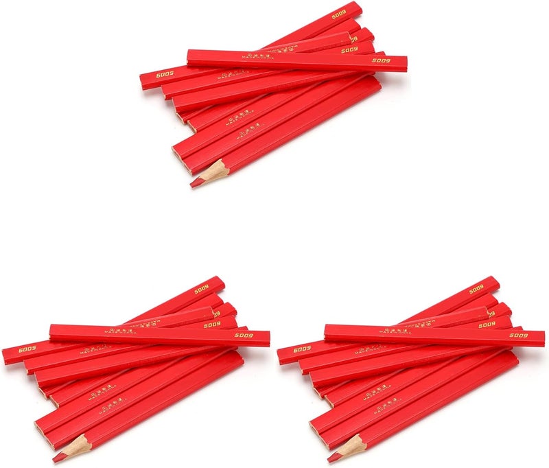 ZJchao 30pcs Carpenter Pencils Woodworking Marking Tool Builders Red Octagonal Pine Woodworking Marking Tool Carpenter Pencils Carpenters Pencils Builders Wood Marking Carpenter 170mm - Image 1