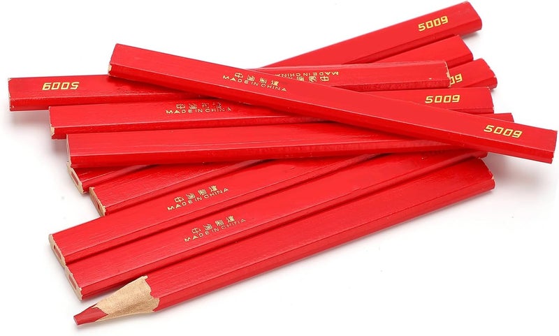 ZJchao 30pcs Carpenter Pencils Woodworking Marking Tool Builders Red Octagonal Pine Woodworking Marking Tool Carpenter Pencils Carpenters Pencils Builders Wood Marking Carpenter 170mm - Image 2
