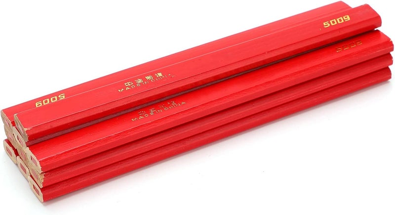 ZJchao 30pcs Carpenter Pencils Woodworking Marking Tool Builders Red Octagonal Pine Woodworking Marking Tool Carpenter Pencils Carpenters Pencils Builders Wood Marking Carpenter 170mm - Image 5