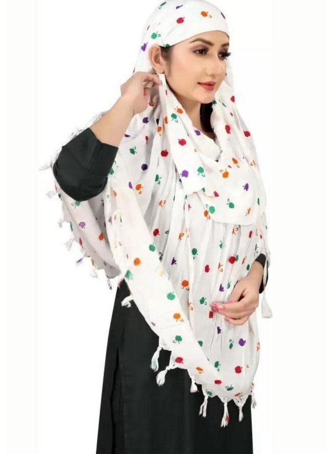 eloska world elosk world Cotton Innovative Stylish Pattern Fancy Scarf With Sun Protection Cover Face Cotton Driving Scarf for Women and Girls.. - Image 3
