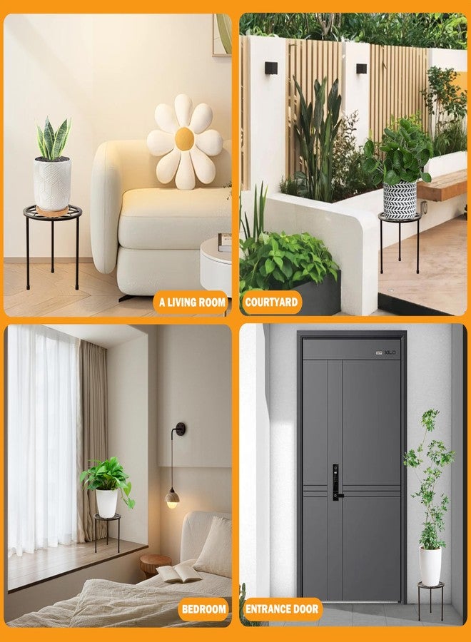 NUZZERO Metal Plant Stand Indoor Outdoor,Indoor Plant Stands for patio rust proof,Heavy Duty Flower Pot Stands for Multiple Plant,Black Potted Plant Holder for Garden Home (5 Pack Brown) - Image 4