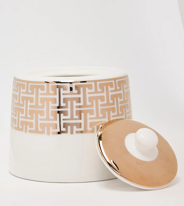 Sur La Table Patterned Sugar Bowl 220ml White/Gold