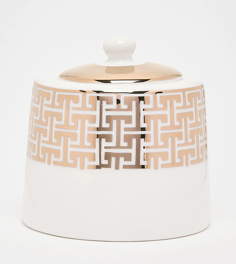 Sur La Table Patterned Sugar Bowl 220ml White/Gold
