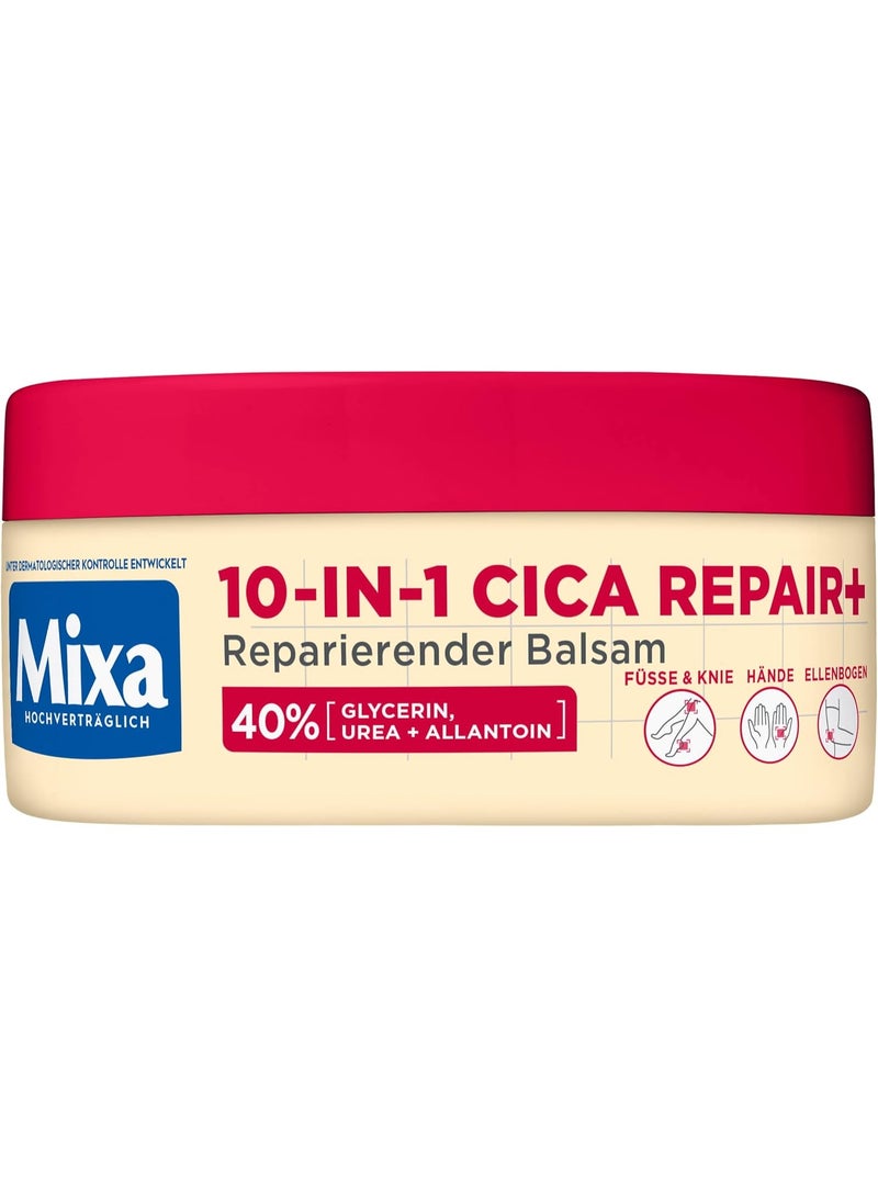 Mixa Urea Lotion, 40% Glycerin, Urea and Allantoin, regenerating, moisturizing, for very dry, cracked skin on elbows, feet, and hands, 10 in 1 Urea Cica Repair+, 150 ml