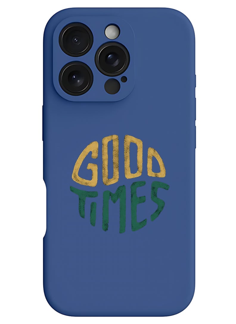 Theodor - iPhone 16 Pro Blue Protective Slim Fit Case Liquid Silicone Cover with Full Body Protection Anti-Scratch Shockproof Case For iPhone - Good times - Image 1