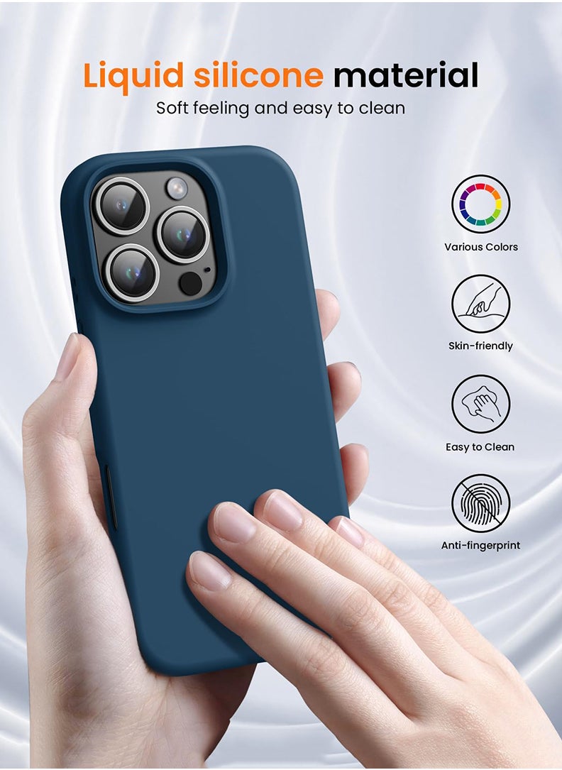 Theodor - iPhone 16 Pro Blue Protective Slim Fit Case Liquid Silicone Cover with Full Body Protection Anti-Scratch Shockproof Case For iPhone - Good times - Image 1