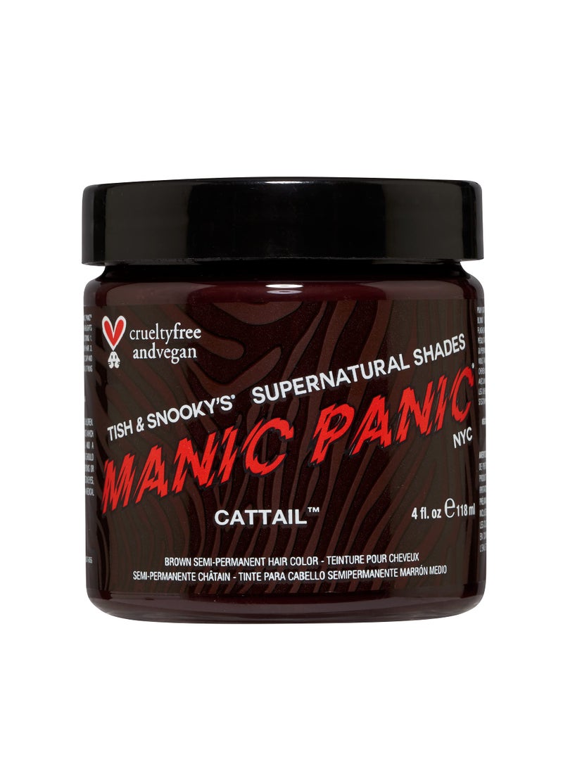 Manic Panic - MANIC PANIC Cattail Medium Brown Hair Dye - Supernatural - Semi Permanent Mid-toned Chocolate Brown Hair Color For Women And Men - Vegan, PPD & Ammonia Free (4oz) - Image 1