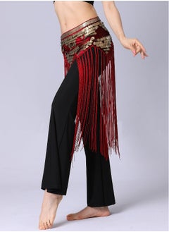 Generic Womens Belly Dance Hip Scarf Tassel Skirt Fringe Wrap Rave Sequin for Costume Zumba Yoga Class Performance  - Image 4