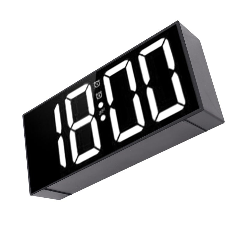 Loud Dual Alarm Clock 7.4 Inch Mirror LED 3 Modes Vibrating Alarm Clock with Bed Shaker Under Pillow for Heavy Sleepers - Image 5