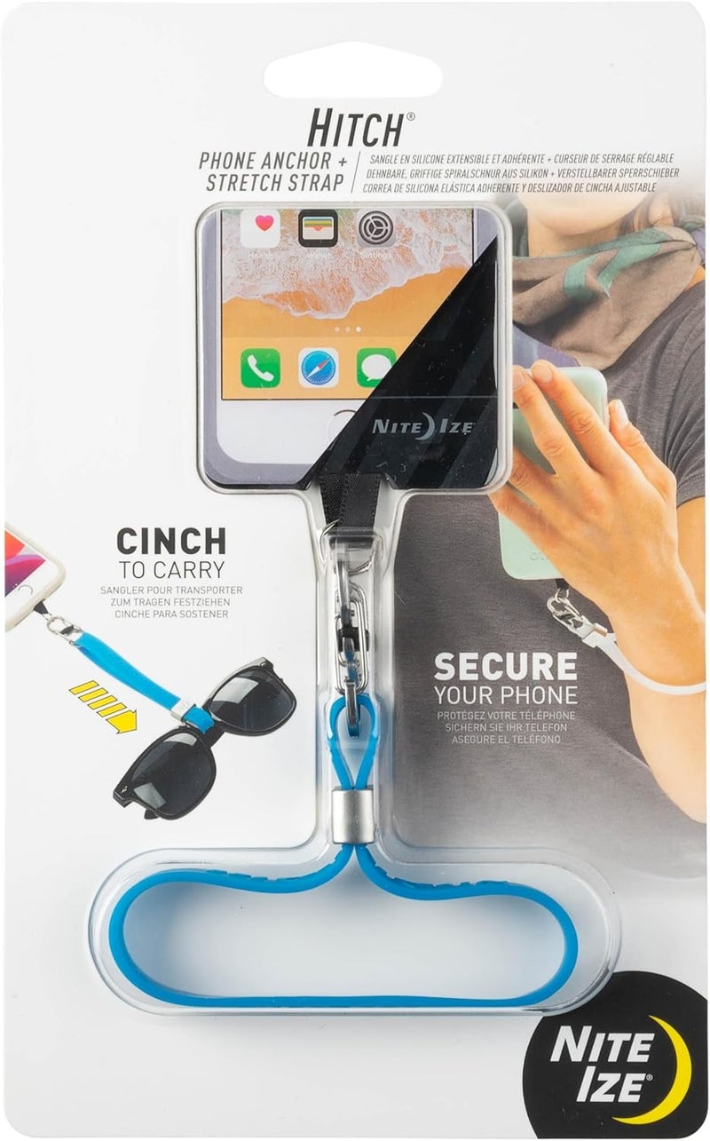Nite Ize Hitch Phone Anchor + Stretch Strap - Adjustable Lanyard for Phone and Small Essentials, Blue - Image 1