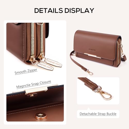 Roulens Small Crossbody Bag for Women,Cell Phone Purse Women's Shoulder Handbags Wallet Purse with Credit Card Slots - Image 5