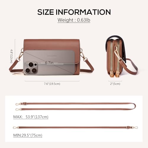 Roulens Small Crossbody Bag for Women,Cell Phone Purse Women's Shoulder Handbags Wallet Purse with Credit Card Slots - Image 4
