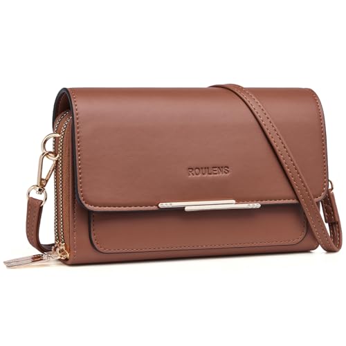 Roulens Small Crossbody Bag for Women,Cell Phone Purse Women's Shoulder Handbags Wallet Purse with Credit Card Slots - Image 1