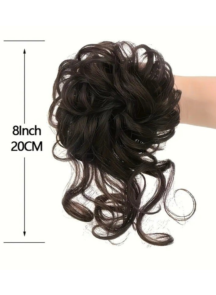 ORiTi Add Volume and Style with Synthetic Messy Curly Hair Bun Chignon Scrunchy Hair Band! Hair - Image 4