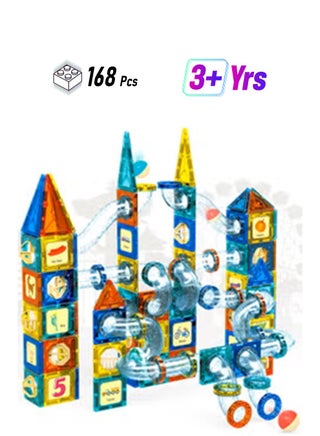 168 Pcs Magnetic Pipeline Tiles Magic Blocks 3D STEM Stacking Toys for 3+ Year Old Boys and Girls - Premium 3D Magnetic Pipeline Building Blocks Set for Toddlers - Kids Toys Creativity Construction Playboards - pzsku/ZB7D6729723C4E20BB36FZ/45/1749118504/f5ffbaed-45c6-47b5-aca3-4ab834599fff