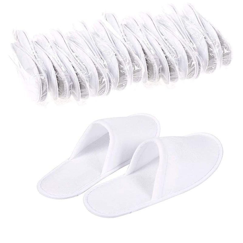 Diktmark Diktmark 200 Pairs Disposable Cotton Slipper for Hotel Room Spa White 200  - Image 4