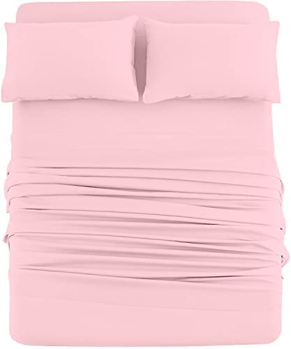 DAN RIVER DAN RIVER Twin XL Jersey Sheet Set Luxury Heather 100% Cotton Bed Sheets T-Shirt Sheets All Season Bedding Soft Comfortable Deep Pocket Jersey Cotton Bed Sheets (3Pc  Twin XL  Pink) 