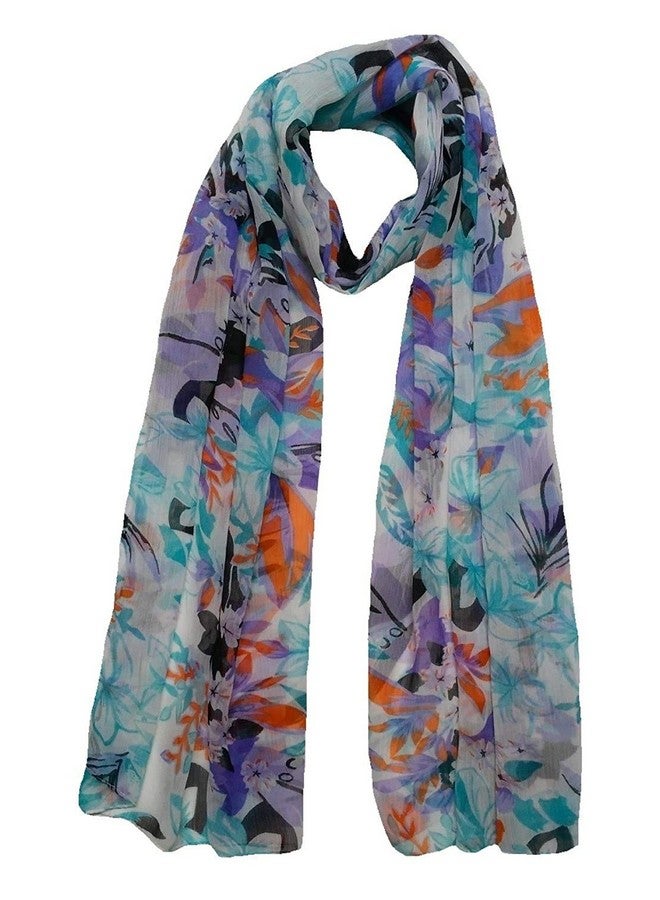 V3E شالات تاسل جورجيت مطبوعة بأناقة للفتيات V3E (متعددة الألوان، S05-(عبوة من 6)) - Image 2