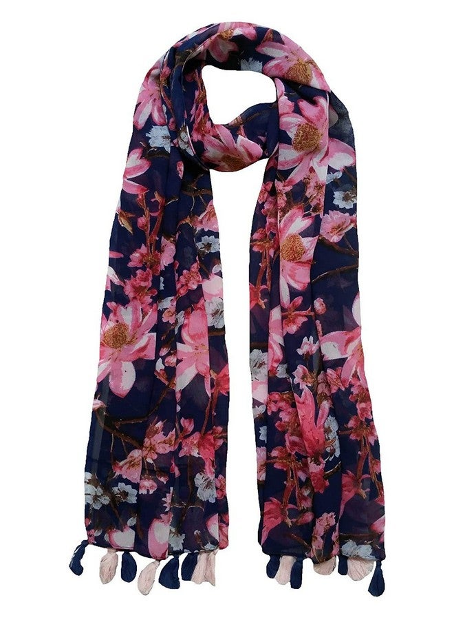 V3E شالات تاسل جورجيت مطبوعة بأناقة للفتيات V3E (متعددة الألوان، S05-(عبوة من 6)) - Image 3