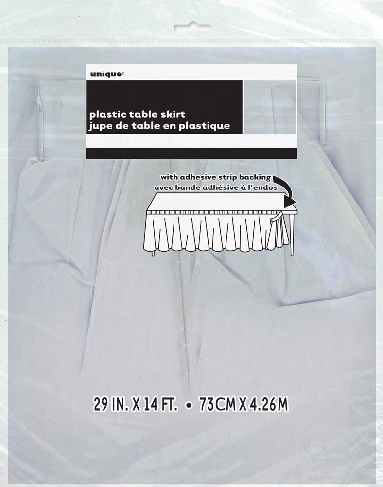 Unique Premium Silver Solid Plastic Table Skirt (29" x 14 ft) Pack Of 1 - Elegant Design, Easy-to-Attach & High-Quality Material - Perfect For Parties, Weddings, & Events - Image 2