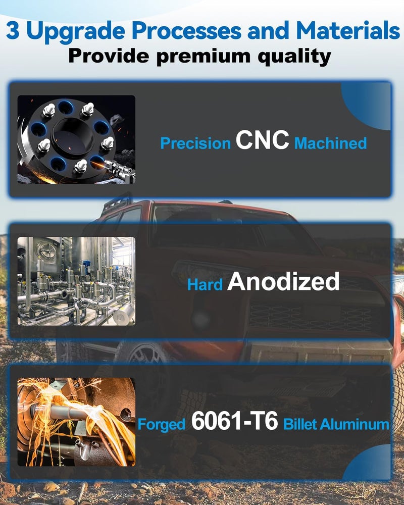 EZISOE 20mm 5x4.5 Hub Centric Wheel Spacers 60.1 Hub Bore with 12x1.5 Studs, 5x114.3 Forged Wheel spacers for Tacoma X-Runner Camry Avalon Highlander, Lexus ES300 ES330 ES350 - Image 4