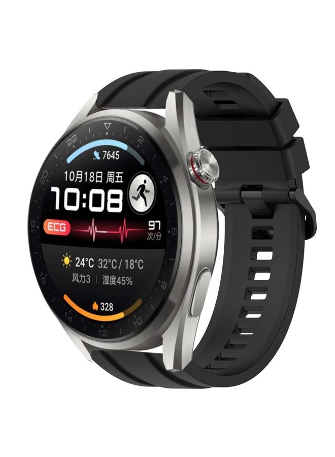 Replacement Strap For Honor Watch GS 3i Long & Short Sports Solid Color Silicone Watch Band Set Black 
