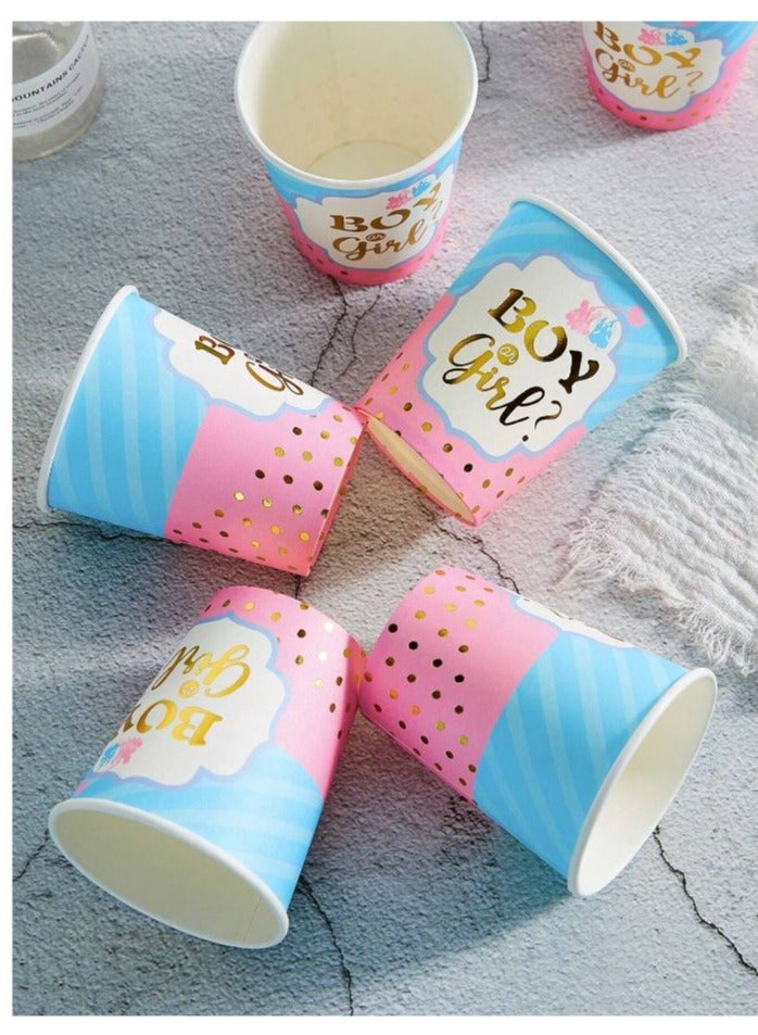 10 PCS/Set Disposable cups, Gender Reveal Party Paper cup, Disposable - Image 1