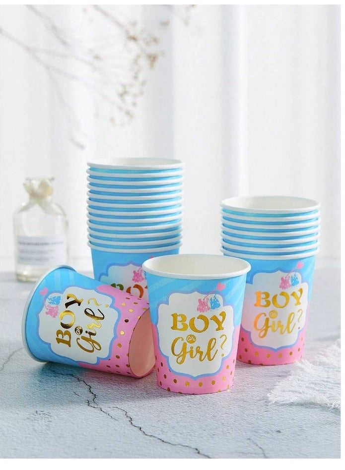 10 PCS/Set Disposable cups, Gender Reveal Party Paper cup, Disposable - Image 2