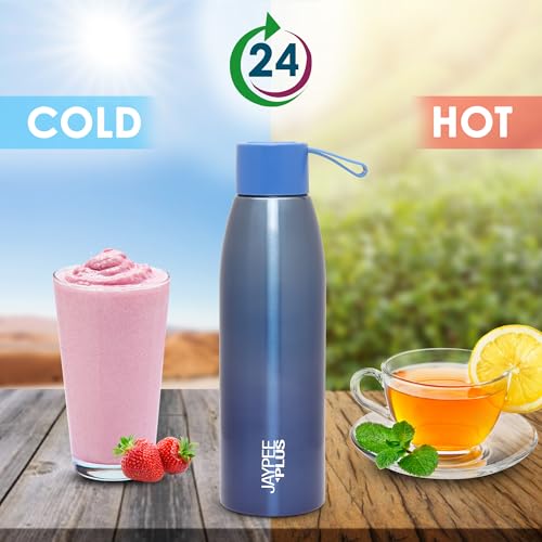 Jaypee Plus Victor ISI Certified Vaccum Insulated Thermosteel 750 ml Water Bottle 24 Hours Hot and Cold Double Walled Anti Skid Rustproof Leakproof Bottle for Office, School, Gym, Trekking,Blue - Image 3