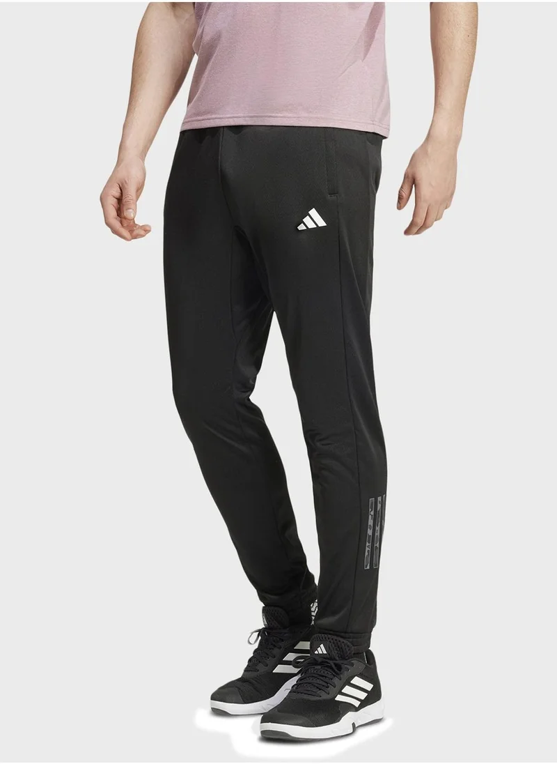 adidas بنطلون تدريب مموه أسود مقاس